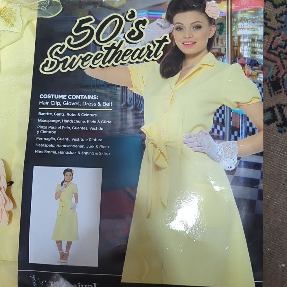 50's Sweetheart‎ Swing Dress Olivia Newton John Grease Sandy Costume M
